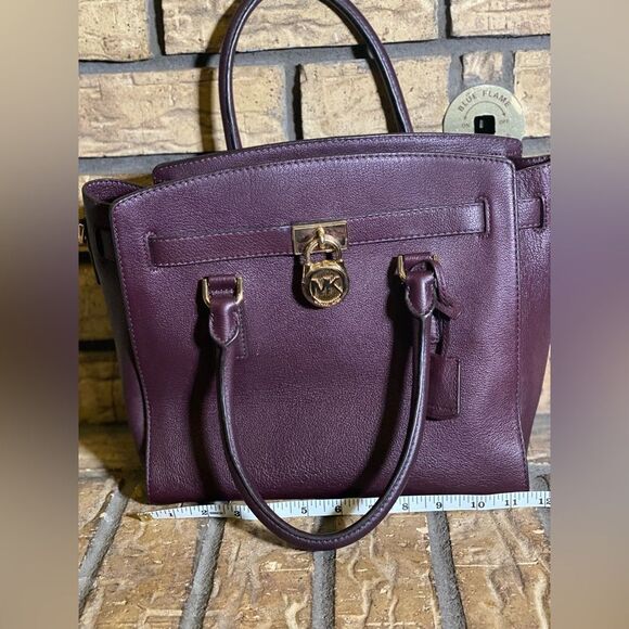 Michael kors Hamilton medium satchel burgundy - Picture 3 of 10